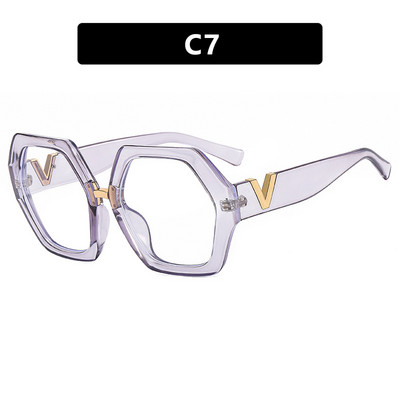 2023 m. daugiakampiai plokšti lęšiai prieš mėlyną šviesą akiniai nauji akinių rėmeliai, netaisyklingo srauto dekoratyviniai akinių rėmeliai moterims