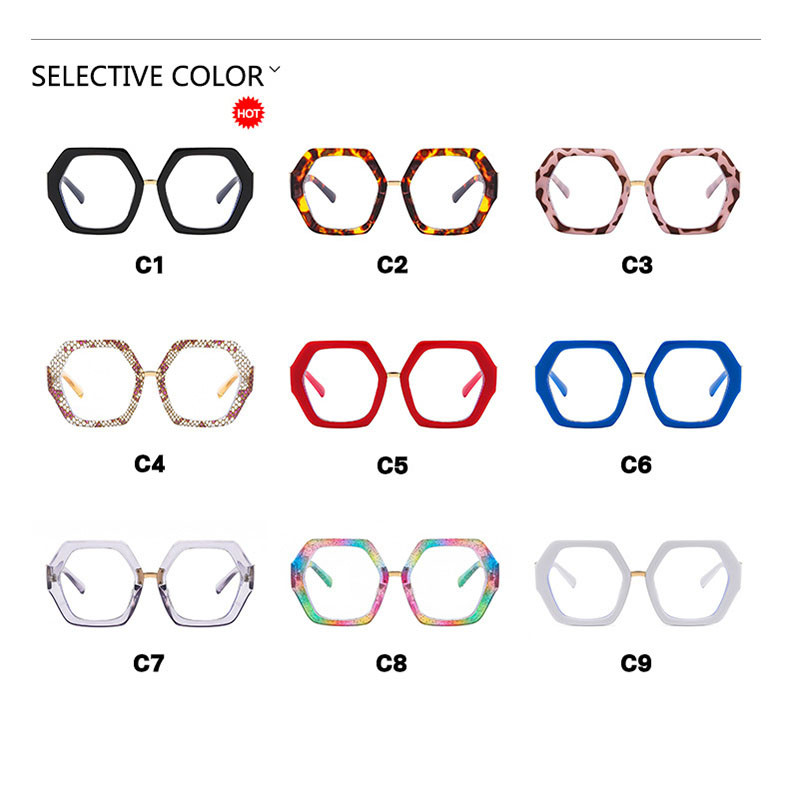 2023 m. daugiakampiai plokšti lęšiai prieš mėlyną šviesą akiniai nauji akinių rėmeliai, netaisyklingo srauto dekoratyviniai akinių rėmeliai moterims