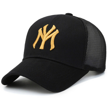 Нови летни унисекс дамски мъжки бейзболни шапки мъжки женски дишащи мрежести шапки със закопчаване черни ежедневни спортни шапки шапка за жени мъже