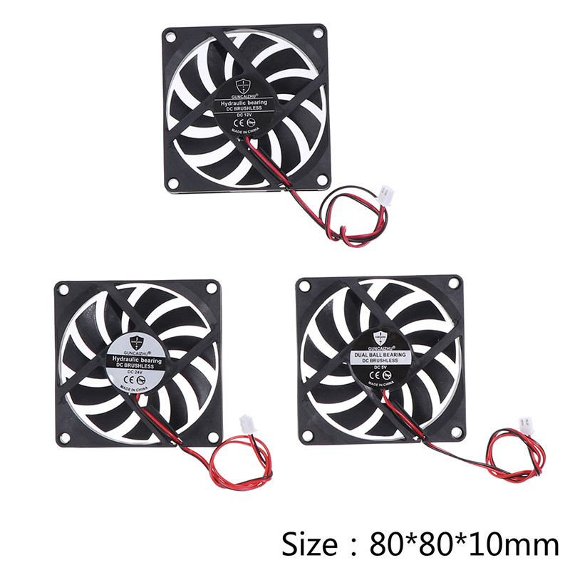 8010 DC dzesēšanas ventilators eļļains, kluss 5V/12V/24V piezīmjdatora bezsuku rūpnieciskais ventilators