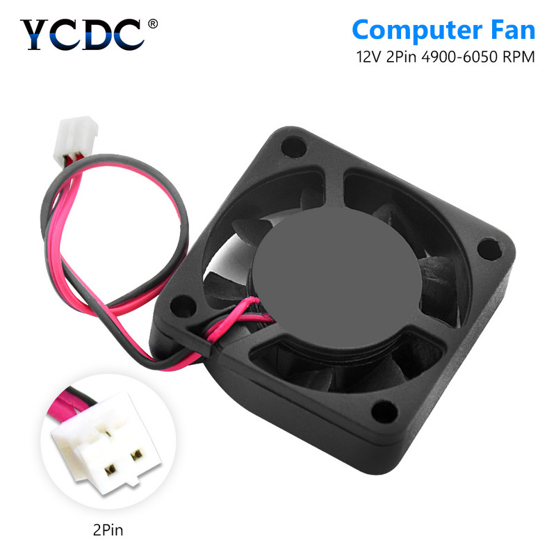 YCDC 40mm 2 kontaktu datora ventilators 40x40mm 2 kontaktu melns galddatora CPU dzesētāja dzesētāja dzesēšanas ventilators DC 12V 4010 modelis