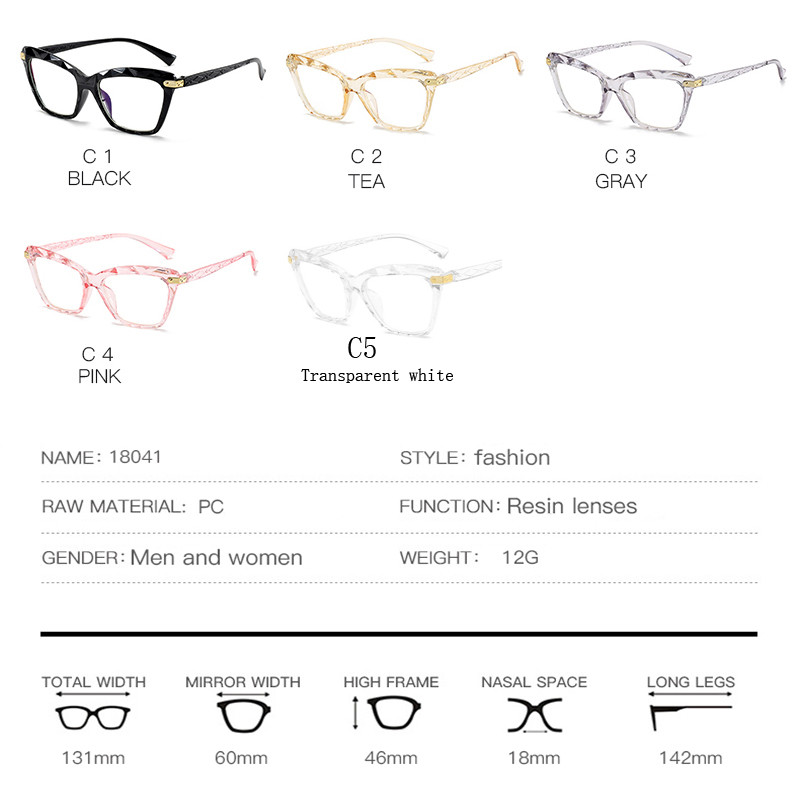 BEGREAT Antiradijacijski okvir protiv plavog svjetla Okvir za računalo Modne mačje oko ženske svjetleće naočale