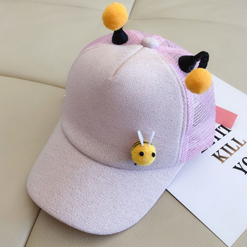 Doitbest 2 έως 8 ετών Καλοκαιρινό Παιδικό Καπέλο μπέιζμπολ Boy Girl 3D Little bee Snapback ρυθμιζόμενο πλέγμα Παιδικό καπέλο χιπ χοπ για τον ήλιο καπέλο
