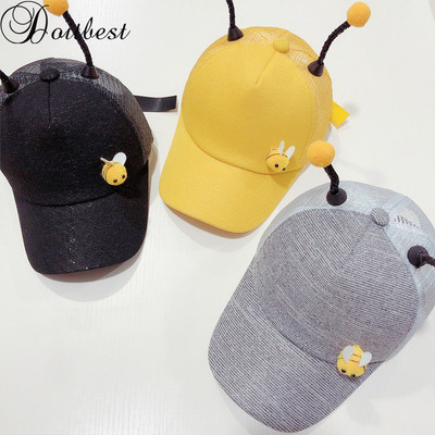Doitbest 2-8 éves nyári gyerek baseball sapka fiú lány 3D kis méhecske Snapback állítható hálós gyerek hip hop sapka napozósapka