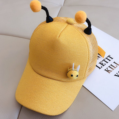 Doitbest 2 έως 8 ετών Καλοκαιρινό Παιδικό Καπέλο μπέιζμπολ Boy Girl 3D Little bee Snapback ρυθμιζόμενο πλέγμα Παιδικό καπέλο χιπ χοπ για τον ήλιο καπέλο