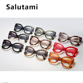 Червени котешки очи с анти-синя светлина Рамка за очила за жени Нова модна марка Големи компютърни квадратни очила Женски нюанси с нитове