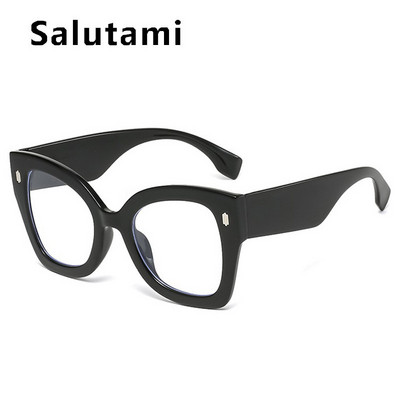 Red Cat Eye Anti-mėlynos spalvos šviesūs akinių rėmeliai moterims Naujas mados prekės ženklas Negabaritinis kompiuteris Kvadratiniai akiniai Moteriški Kniedės