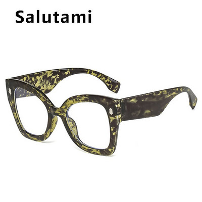 Red Cat Eye Anti-mėlynos spalvos šviesūs akinių rėmeliai moterims Naujas mados prekės ženklas Negabaritinis kompiuteris Kvadratiniai akiniai Moteriški Kniedės