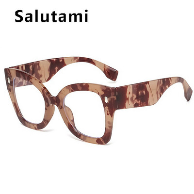 Red Cat Eye Anti-mėlynos spalvos šviesūs akinių rėmeliai moterims Naujas mados prekės ženklas Negabaritinis kompiuteris Kvadratiniai akiniai Moteriški Kniedės