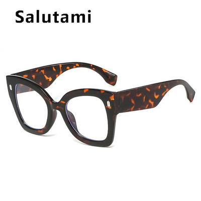 Red Cat Eye Anti-mėlynos spalvos šviesūs akinių rėmeliai moterims Naujas mados prekės ženklas Negabaritinis kompiuteris Kvadratiniai akiniai Moteriški Kniedės