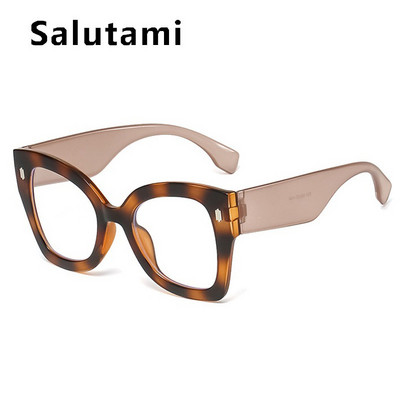 Red Cat Eye Anti-mėlynos spalvos šviesūs akinių rėmeliai moterims Naujas mados prekės ženklas Negabaritinis kompiuteris Kvadratiniai akiniai Moteriški Kniedės