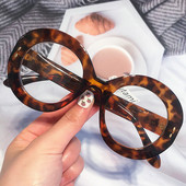 Okrugle zakovice Anti-plave svijetle naočale za žene Nova moda Kružni leopard narančasti prozirni okvir za računalne naočale Ženske nijanse