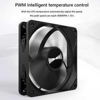 TEUCER 120mm ανεμιστήρας ψύξης PWM 4pin 12V Έλεγχος θερμοκρασίας ανεμιστήρα ψύξης Ψύκτες CPU Ψυγεία Καλοριφέρ Υδραυλικό ρουλεμάν για θήκη υπολογιστή