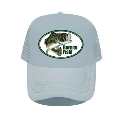 Born To Fish Kerek ovális nyomtatás Hálós Puha Apa Kalapok Big Mounth Bass Fishes Trucker Kalap Felnőtt horgász rajongók Snapback sapka sapka YP032