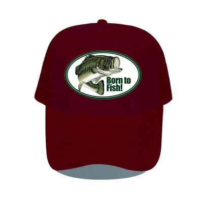 Born To Fish Kerek ovális nyomtatás Hálós Puha Apa Kalapok Big Mounth Bass Fishes Trucker Kalap Felnőtt horgász rajongók Snapback sapka sapka YP032