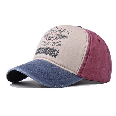 Şapcă de baseball Pălărie de soare Şapcă de baseball din denim spălat în stil retro Aripi de craniu asortate în culori Primăvara toamnă Baseball Hip Hop