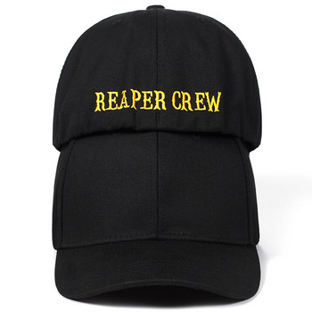 нови черни шапки Sons Of Anarchy за Reaper Crew Вталена бейзболна шапка Жени Мъже Бродирана шапка с букви Хип-хоп шапка за мъже