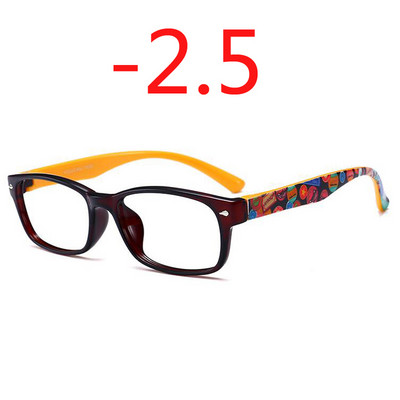 Baigti moterų vyrų trumparegių akinių raštas mėlynas raudonas geltonas rėmelis trumparegystės akiniai -1,0 -1,5 -2,0 -2,5 -3,0 -3,5 -4,0