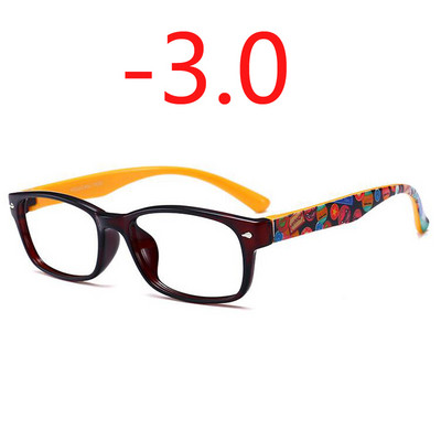 Baigti moterų vyrų trumparegių akinių raštas mėlynas raudonas geltonas rėmelis trumparegystės akiniai -1,0 -1,5 -2,0 -2,5 -3,0 -3,5 -4,0