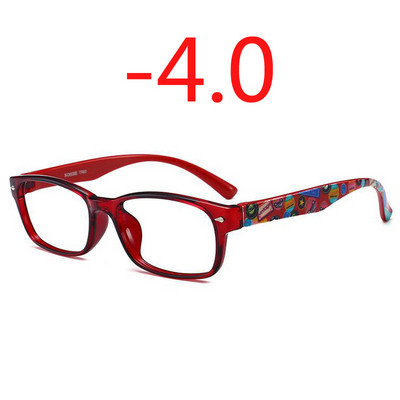 Baigti moterų vyrų trumparegių akinių raštas mėlynas raudonas geltonas rėmelis trumparegystės akiniai -1,0 -1,5 -2,0 -2,5 -3,0 -3,5 -4,0
