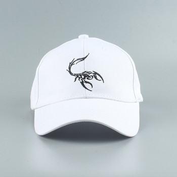 Καλοκαιρινό καπέλο μπέιζμπολ ανδρικό γυναικείο κέντημα με καπέλο snapback Καπέλο ζώων Καπέλο φορτηγού Καπέλο μπαμπάς Καπέλο Scorpion Hip Hop Λευκό μαύρο καπέλο