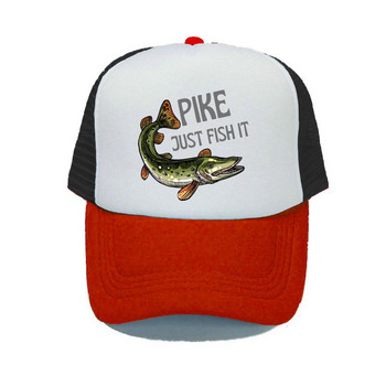 Pike Fish Hunter Камуфлажна бейзболна шапка Pike Just Fish It Регулируеми риболовни шапки Жени Мъже На открито Рибарска шапка на камион YY367