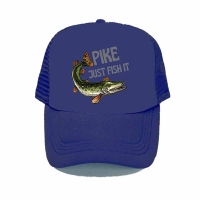 Pike Fish Hunter kamuflaažist pesapallimüts Haug Just Fish It Reguleeritavad kalastusmütsid Naised Mehed Välikalamehe Rekkamüts YY367