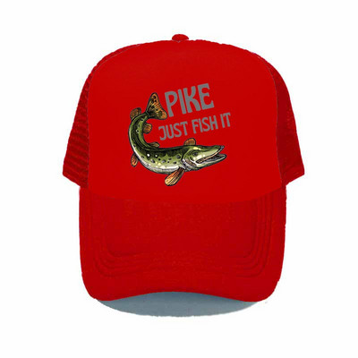 Pike Fish Hunter kamuflaažist pesapallimüts Haug Just Fish It Reguleeritavad kalastusmütsid Naised Mehed Välikalamehe Rekkamüts YY367