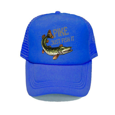 Pike Fish Hunter kamuflaažist pesapallimüts Haug Just Fish It Reguleeritavad kalastusmütsid Naised Mehed Välikalamehe Rekkamüts YY367