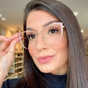 2022 Нови модни метални котешко око Оптични анти-сини очила Дамски ретро компютърни очила Женски очила Oculos Feminino