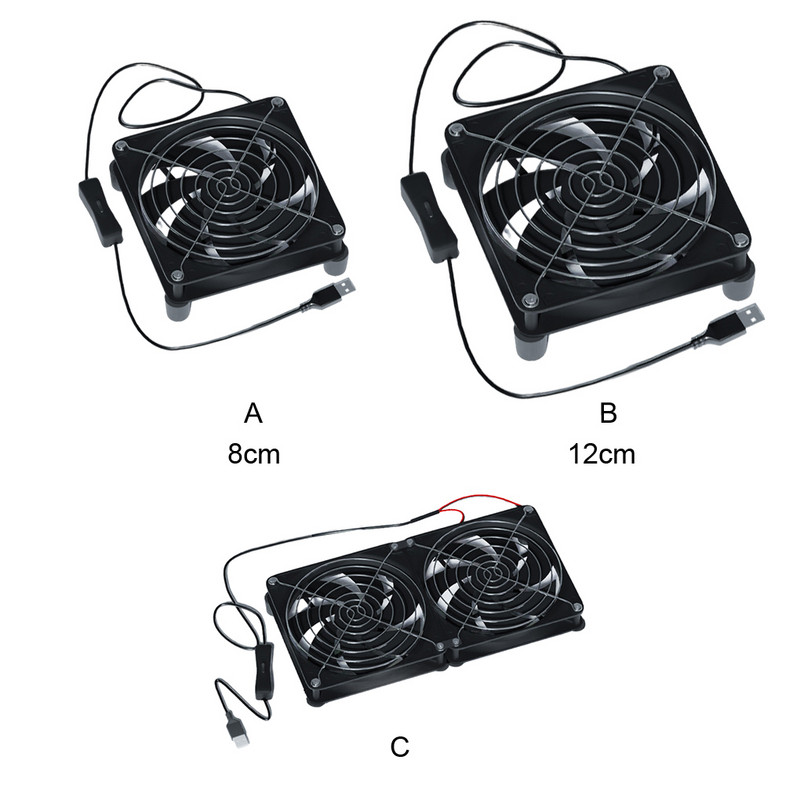 Ar USB darbināmu dzesēšanas ventilatoru Dzīvojamās istabas televizoru kaste Datora ārējā ventilatora piederumi