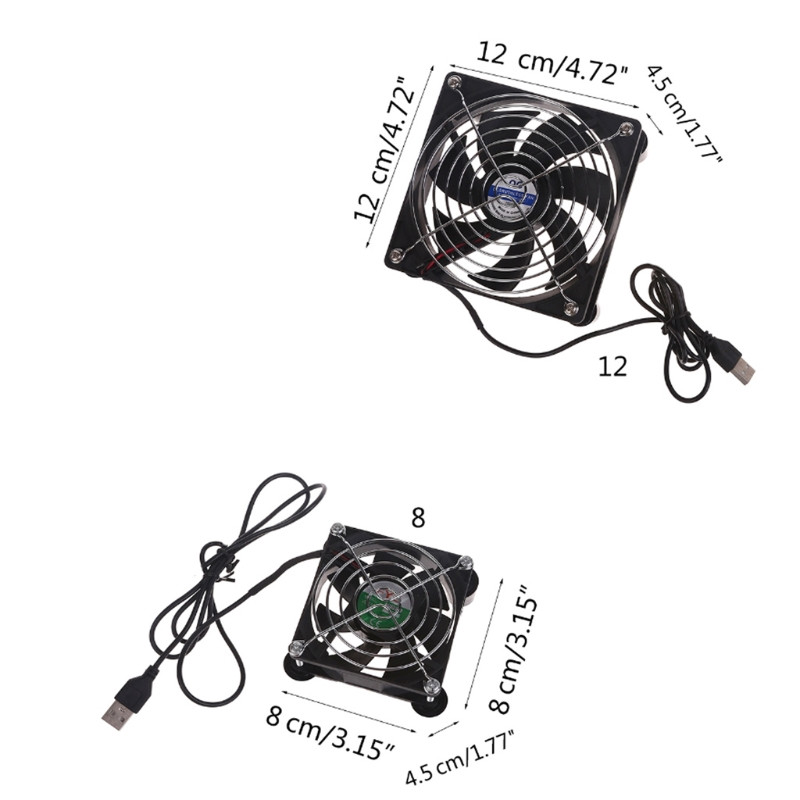 80 mm/120 mm USB dzesēšanas ventilators DIY datora korpusa šasijai bezvadu maršrutētājam J60A