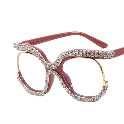 2023 Ins Rainbow Crystal okvir Modni retro okrugli Anti-Blu-Ray ženske naočale Vintage preveliki okviri Dodaci za naočale