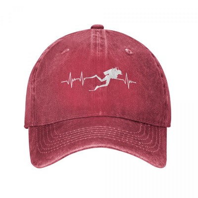 Diver Hearbeat Τζιν Καπέλο μπέιζμπολ Snapback Καπέλο Dad Scuba κατάδυση Καπέλο κατάδυσης Άνοιξη Καλοκαίρι Casual Casquette Gorras