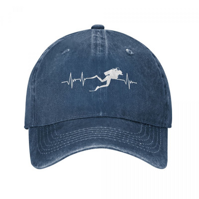 Diver Hearbeat Τζιν Καπέλο μπέιζμπολ Snapback Καπέλο Dad Scuba κατάδυση Καπέλο κατάδυσης Άνοιξη Καλοκαίρι Casual Casquette Gorras