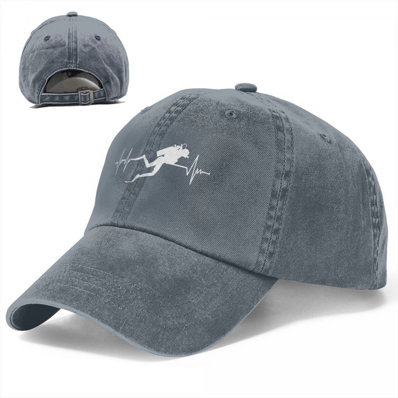 Diver Hearbeat Τζιν Καπέλο μπέιζμπολ Snapback Καπέλο Dad Scuba κατάδυση Καπέλο κατάδυσης Άνοιξη Καλοκαίρι Casual Casquette Gorras