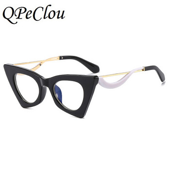 2022 Нова мода Големи котешки очила Анти-сини очила Дамски реколта Уникални мраморни рамки Очила Женски леопардови очила Oculos