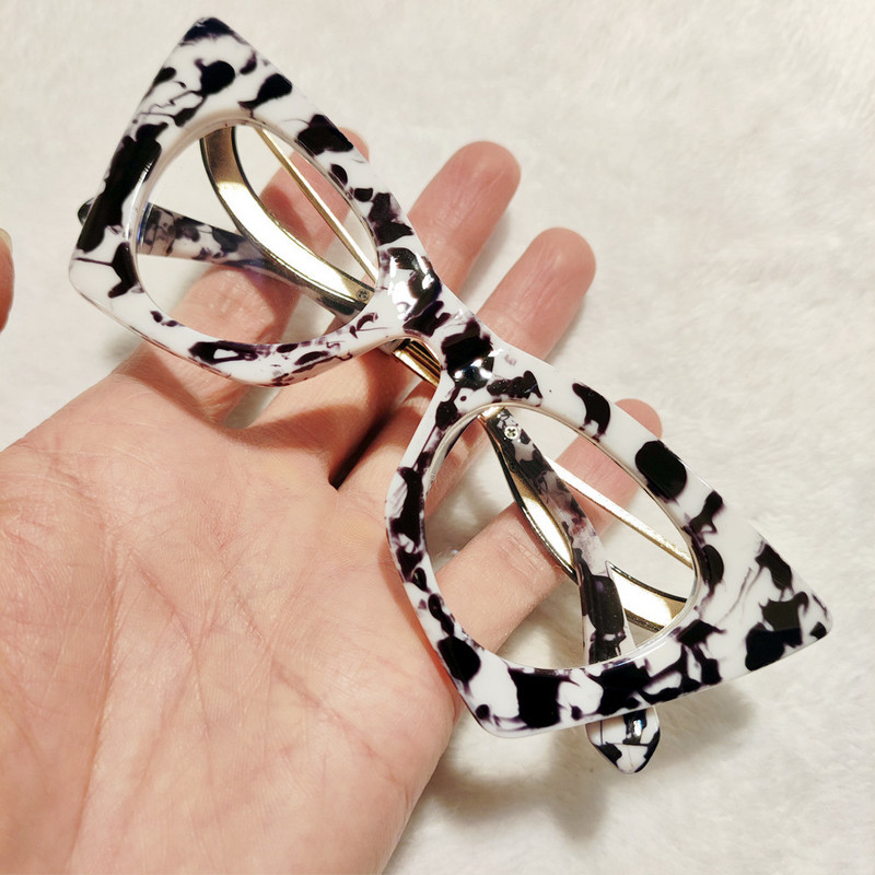 2022 m. Nauja madinga Big Cat Eye Anti-mėlyni akiniai moteriški vintažiniai unikalūs marmurinio rėmelio akiniai moteriški leopardo akiniai, akiniai