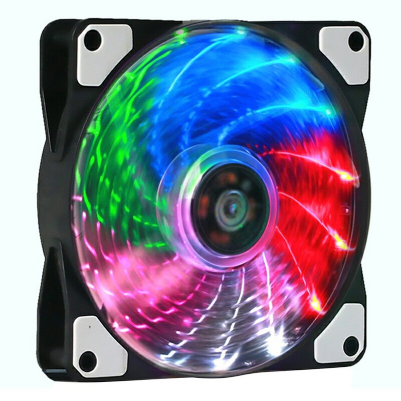RGB arvutikorpuse ventilaatorid arvutikorpuse jahutusventilaator 15 tuled Streamer 12025 šassii ventilaator 120 mm RGB LED PWM valguse soojuse hajutamise ventilaator