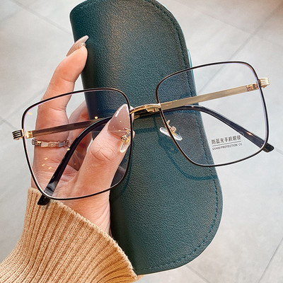 2022-es új divat rózsa arany négyzet antikék világos szemüvegkeret női vintage ötvözet túlméretezett számítógépes szemüveg fekete kék