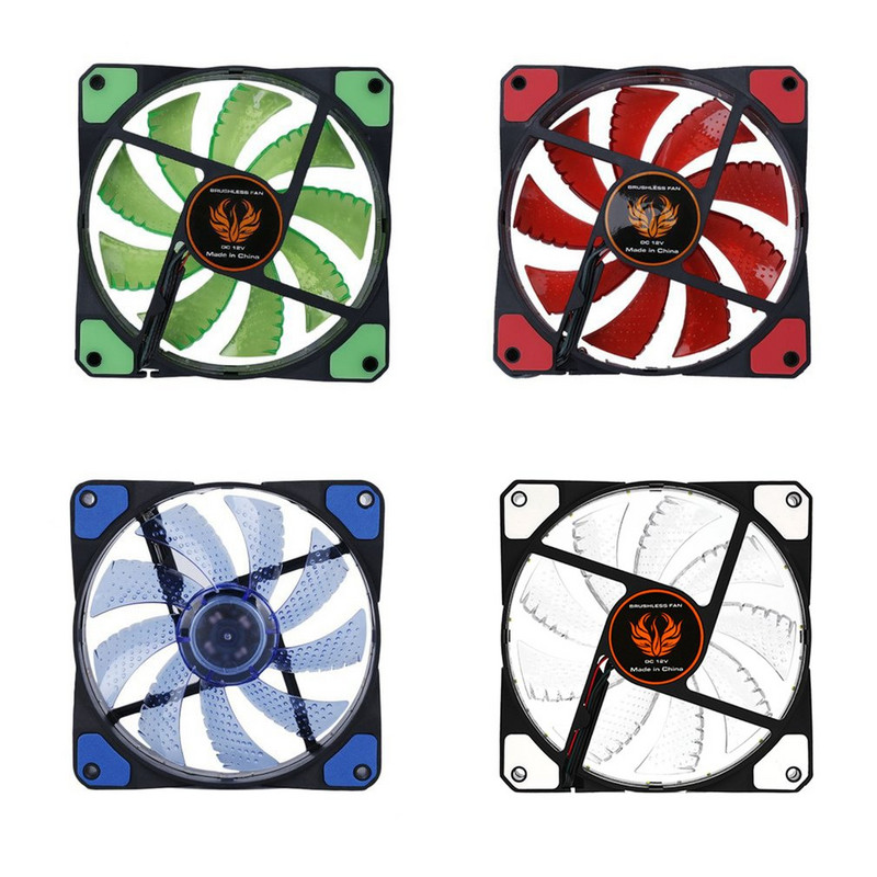 4 boje 120 mm LED ultra tiho računalo PC Kućište Ventilator 15 LED dioda 12 V CPU Hladnjak Cooler Master Ventilator za hlađenje DC 12 V 4P 3P konektor