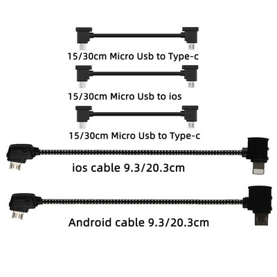 Andmekaabel OTG kaugjuhtimispuldi ja telefoni tahvelarvuti pesa USB TypeC IOS-i laiendus DJI Mavic MINI/2/3 Pro/SE/Pro/Air/Mavic 2/3 jaoks