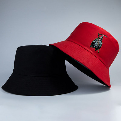 Grim Reaper polo Jaapan väga haruldane ämbrimüts Bob koppkübarad mehed naised puuvillased ümberpööratavad mütsid kalamehe müts tüdruku poisi müts