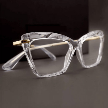 μόδα Επώνυμα γυαλιά με διάφανο σκελετό γυναικεία Sexy Square Clear Glasses Ladies Cat Eye θηλυκά γυαλιά οράσεως