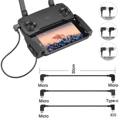 OTG andmekaabel DJI Mavic 2 Pro Zoom Mini SE Spark Mavic AIR Drone C-tüüpi IOS Micro-USB adapteri juhtmeühendusega tahvelarvuti telefoni jaoks