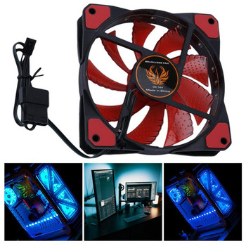 120mm 15 LED Ultra Silent компютър PC Case Охлаждащ вентилатор CPU Cooler 12V с гумен тих Molex конектор 3/4Pin Plug Вентилатори Охладител