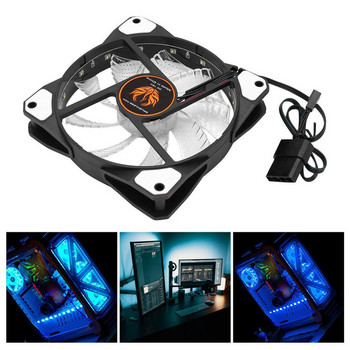 120mm 15 LED Ultra Silent компютър PC Case Охлаждащ вентилатор CPU Cooler 12V с гумен тих Molex конектор 3/4Pin Plug Вентилатори Охладител