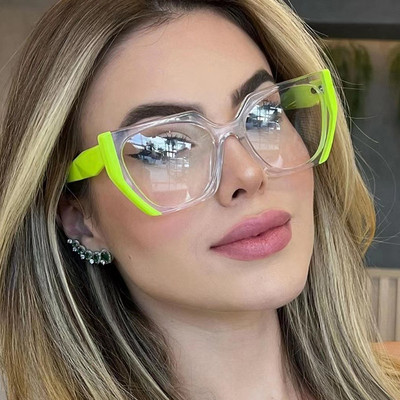 Γυαλιά Clear Green Cat Eye Σκελετοί Γυναικεία Μόδα Luxury Anti Blue Light Διάφανα γυαλιά Γυναικεία οπτικά γυαλιά