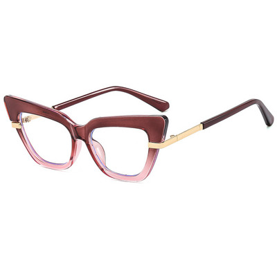 55233 Vintage Anti Blue Light Cat Eye Naiste prillid Retro disainiga prilliraamiga Naiste Ins Trendikad selged arvutiprillid