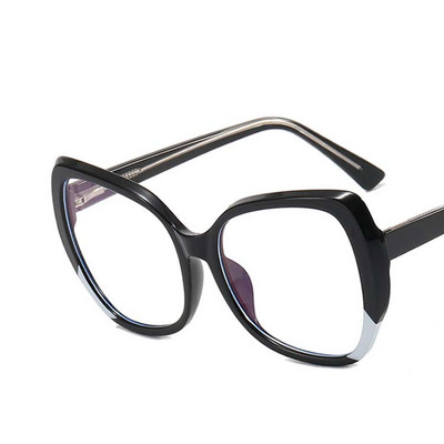 55116 Suure raamiga sinise kiirtevastased arvutiprillid naiste ümmarguse raamiga mänguprillid silmade väsitamise vastu, valgust blokeerivad prillid